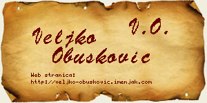 Veljko Obušković vizit kartica